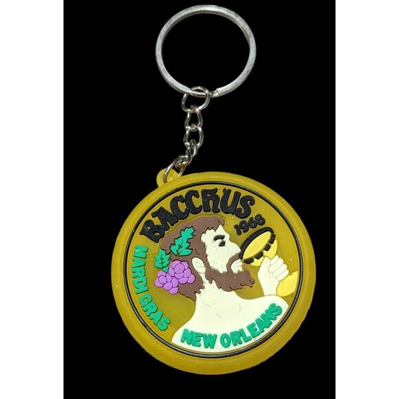Bacchus Mardi Gras New Orleans Light Up Keychain - Picture 1 of 8